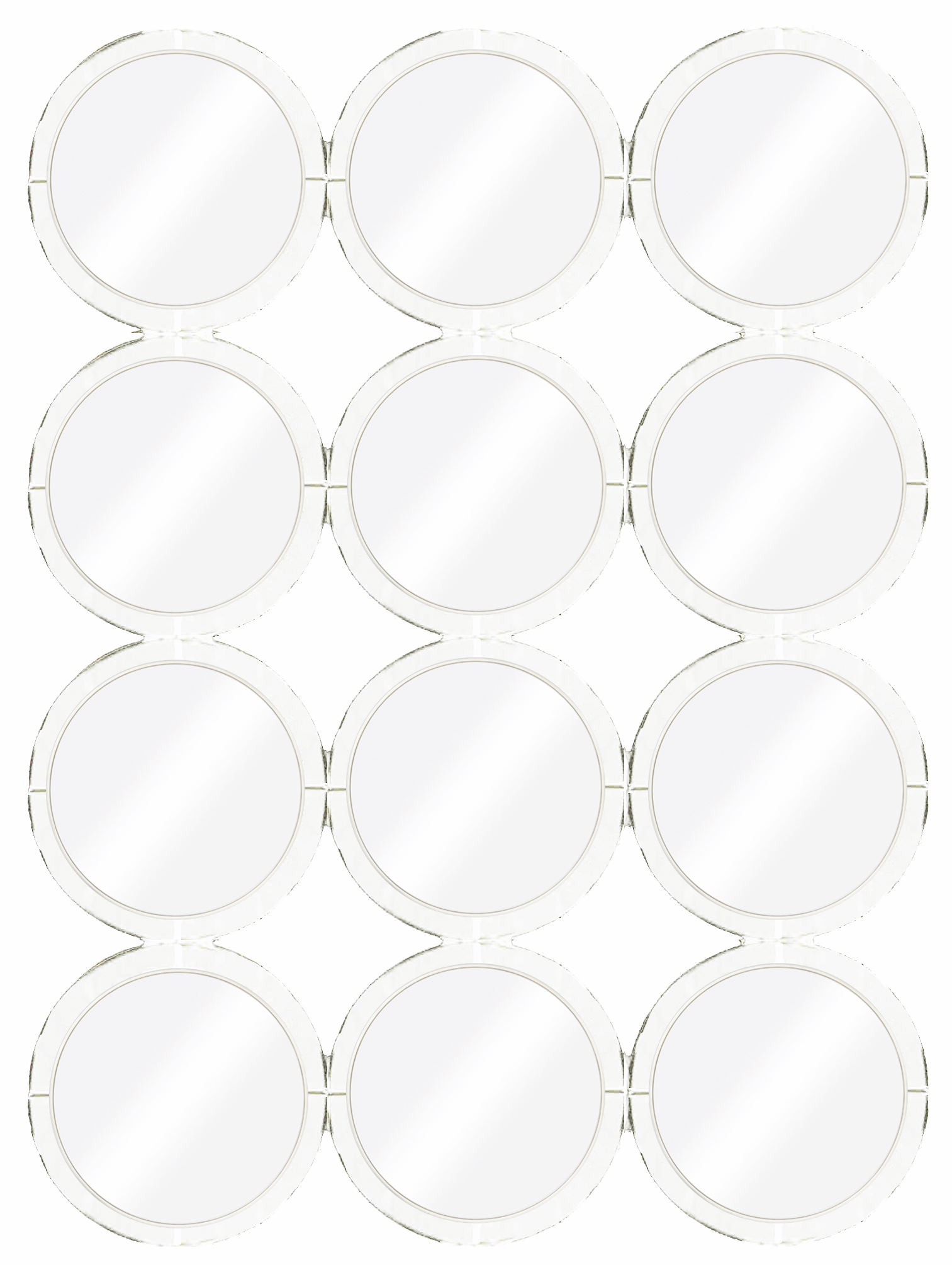 MC030 Wall décor art mirror on mirror rectangular with round apertures modern